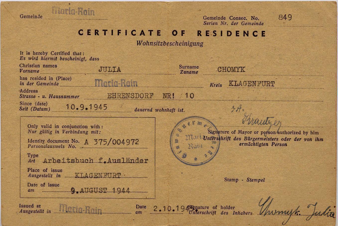 Example Of Residency Certification Certify Letter