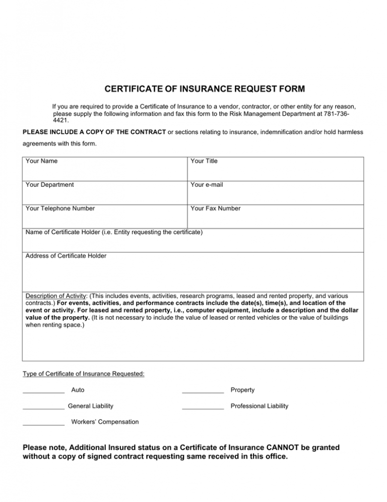  Free Certificate Of Insurance Template Sample With Examples 