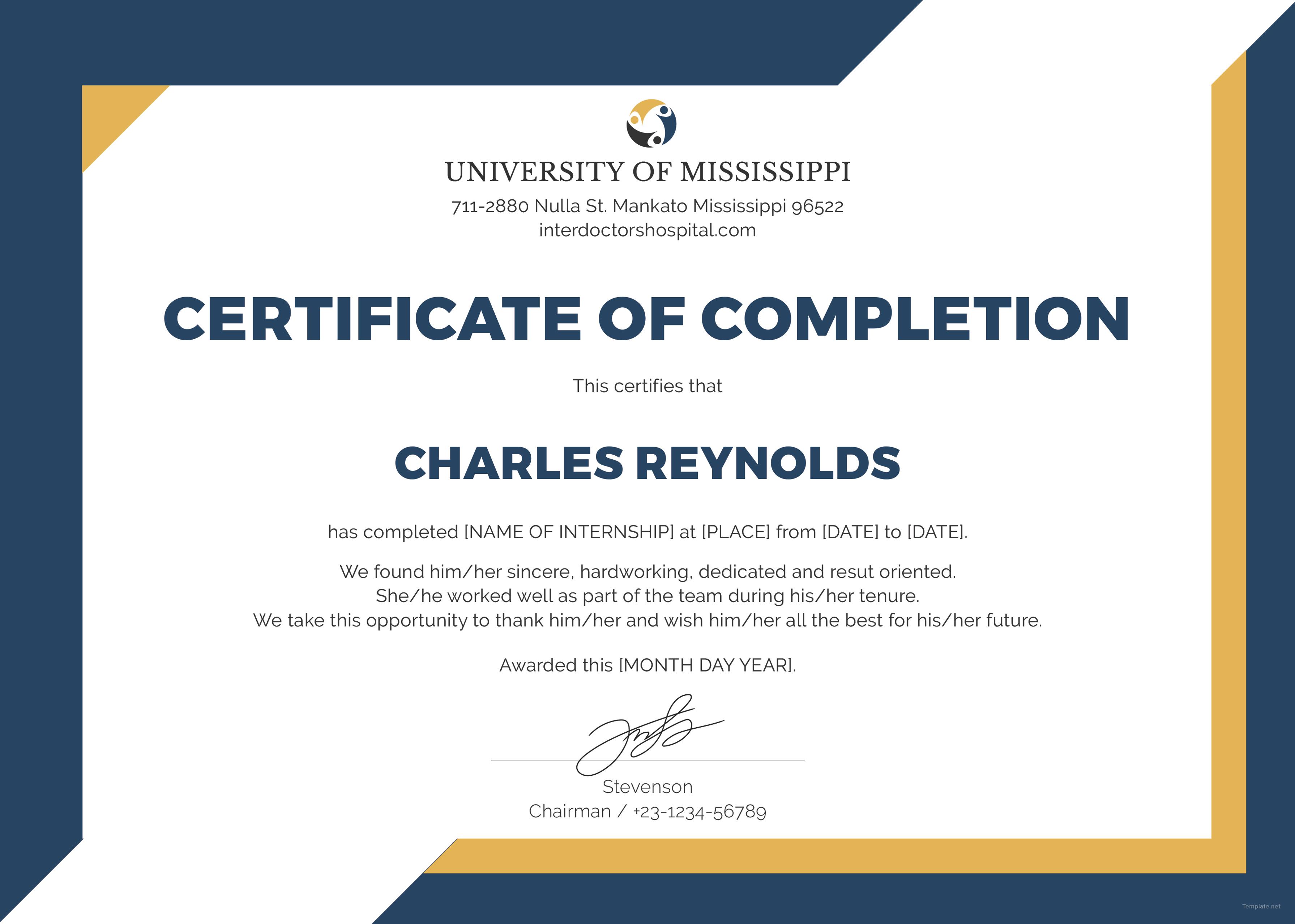 Certificates Of Completion Template from certificateof.com