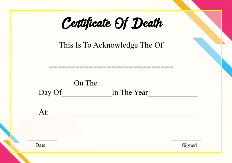 Certificate Of Death 