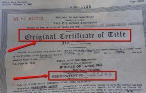 Certificate of Title Property