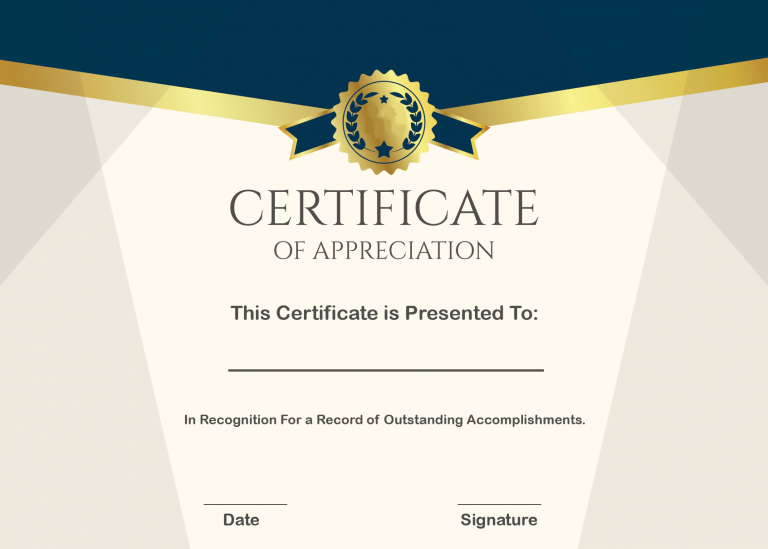 ️ Sample Certificate of Appreciation Form Template ️