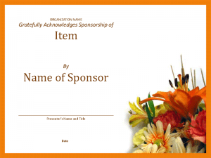 Certificate of Appreciation For Sponsorship