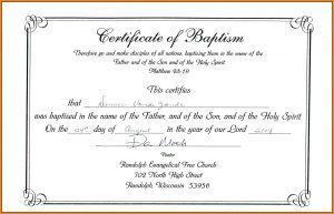Certificate of Baptism Catholic