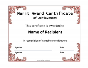 Certificate of Merit Meaning