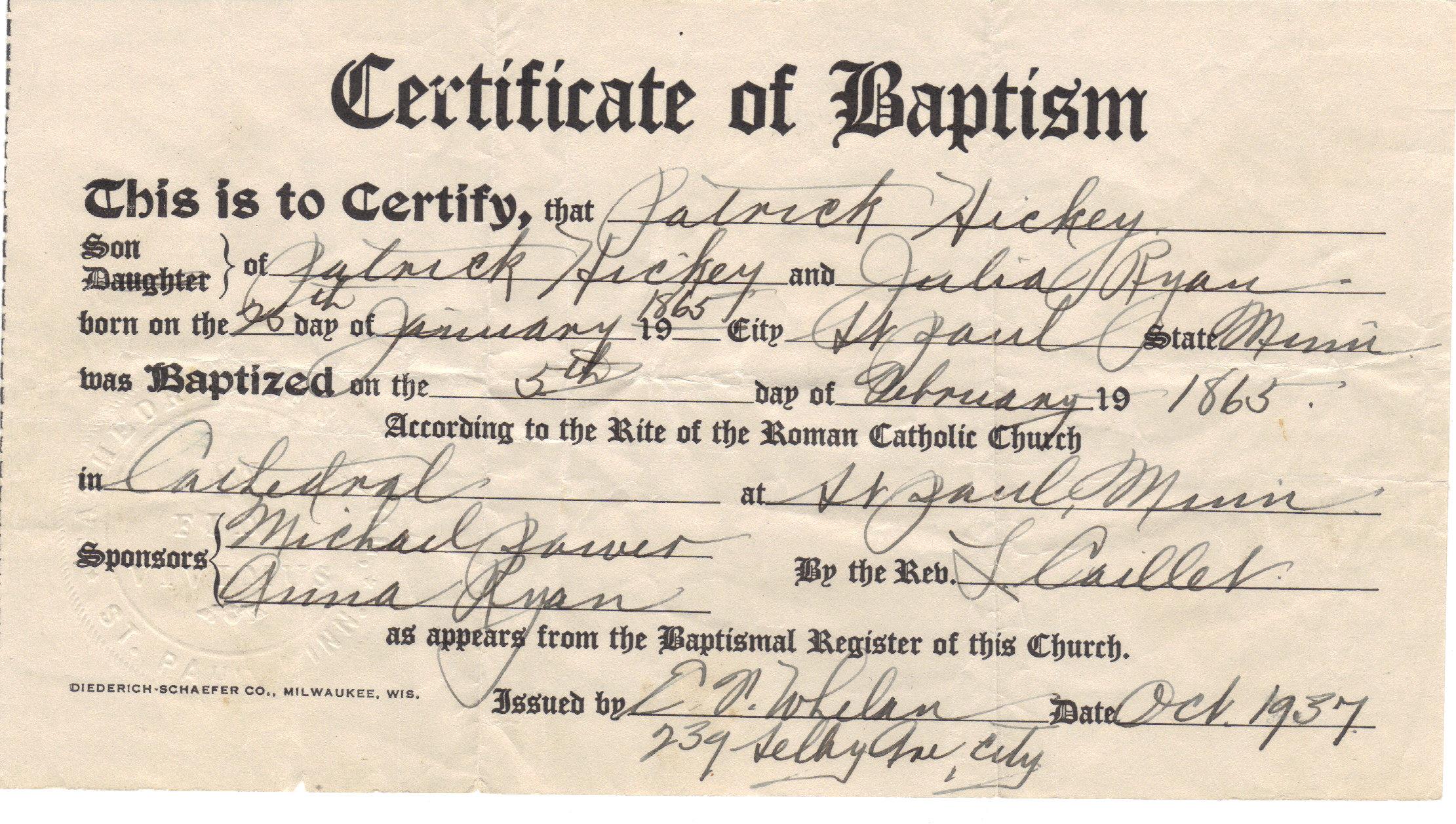 Baptismal Certificate Template