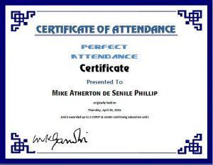 Attendance Certificate Format for the Employees 