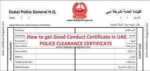 Certificate of Good Conduct UAE