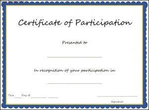 Design certificate of Participation Wordings