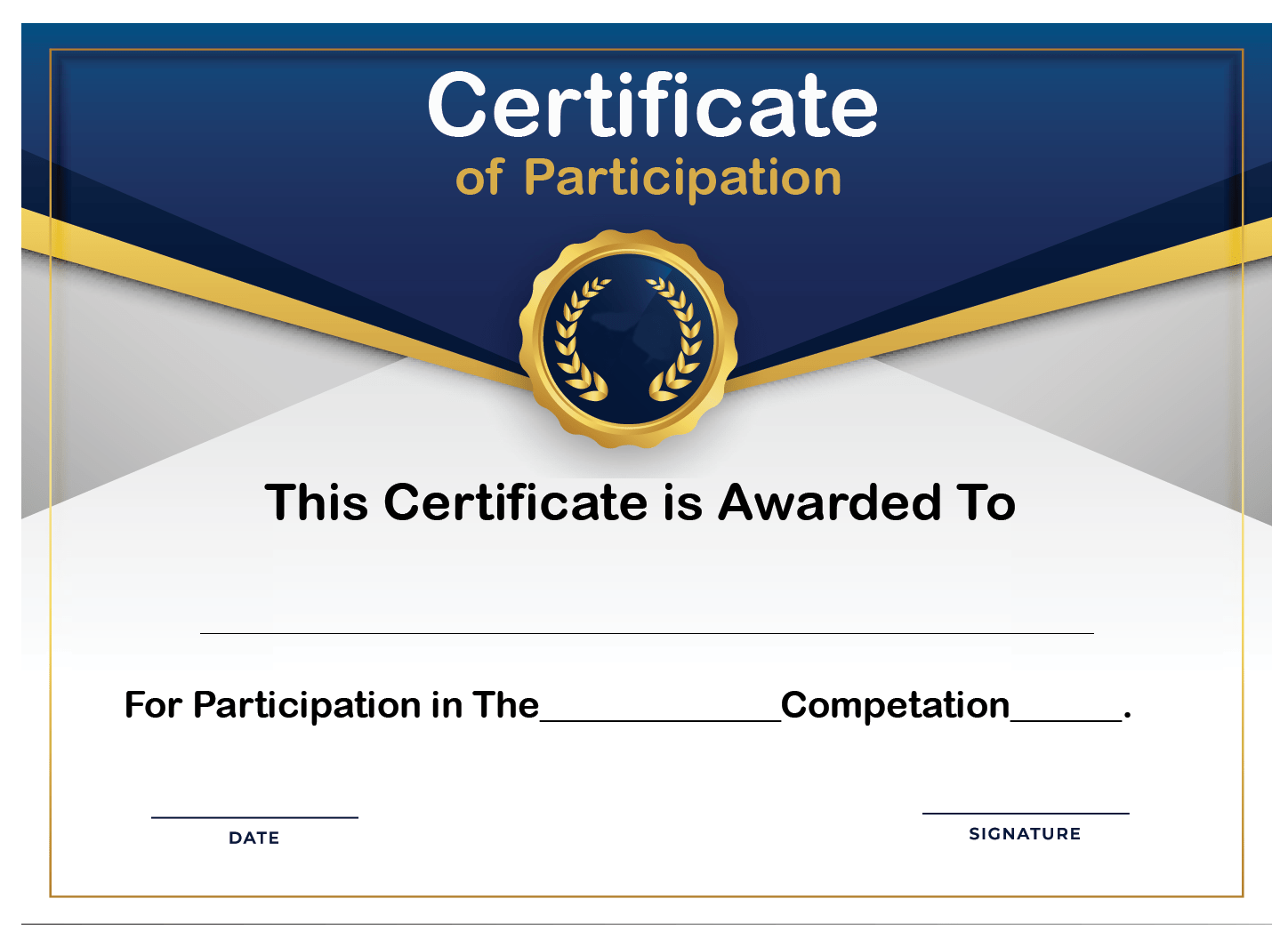  Free Printable Certificate Of Participation Templates COP 