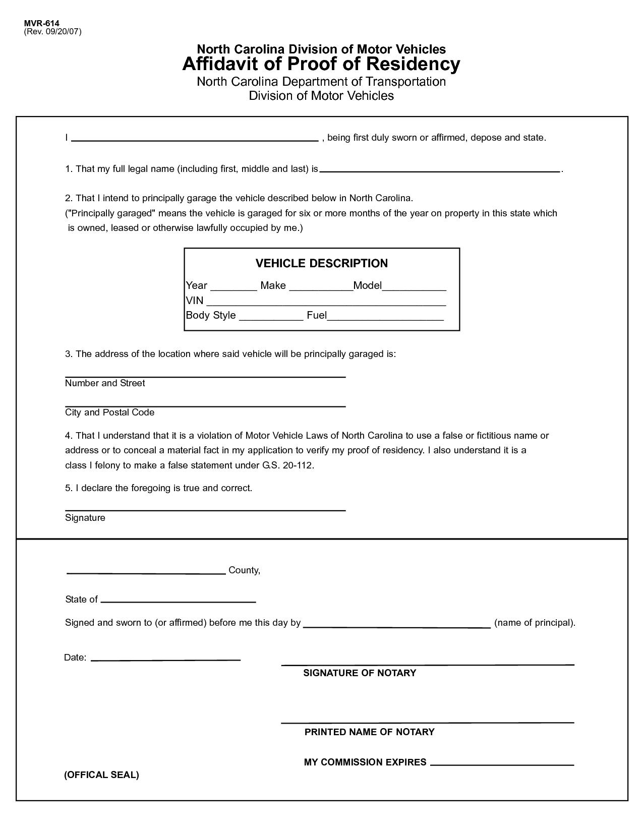 Proof Of Residency Notarized Letter from certificateof.com