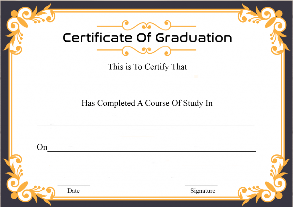 Certificate Of Graduation Sample | Certificate Of