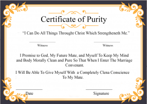 Certificate of Purity Sample