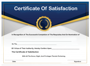 How to Get Certificate of Satisfaction?
