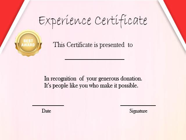 Experience Certificate Template from certificateof.com