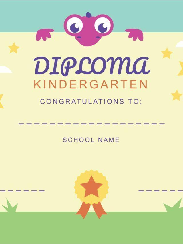 Kindergarten Graduation Certificate Template For Free