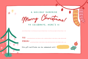 2022 Cutesy Personal Christmas Gift Certificate