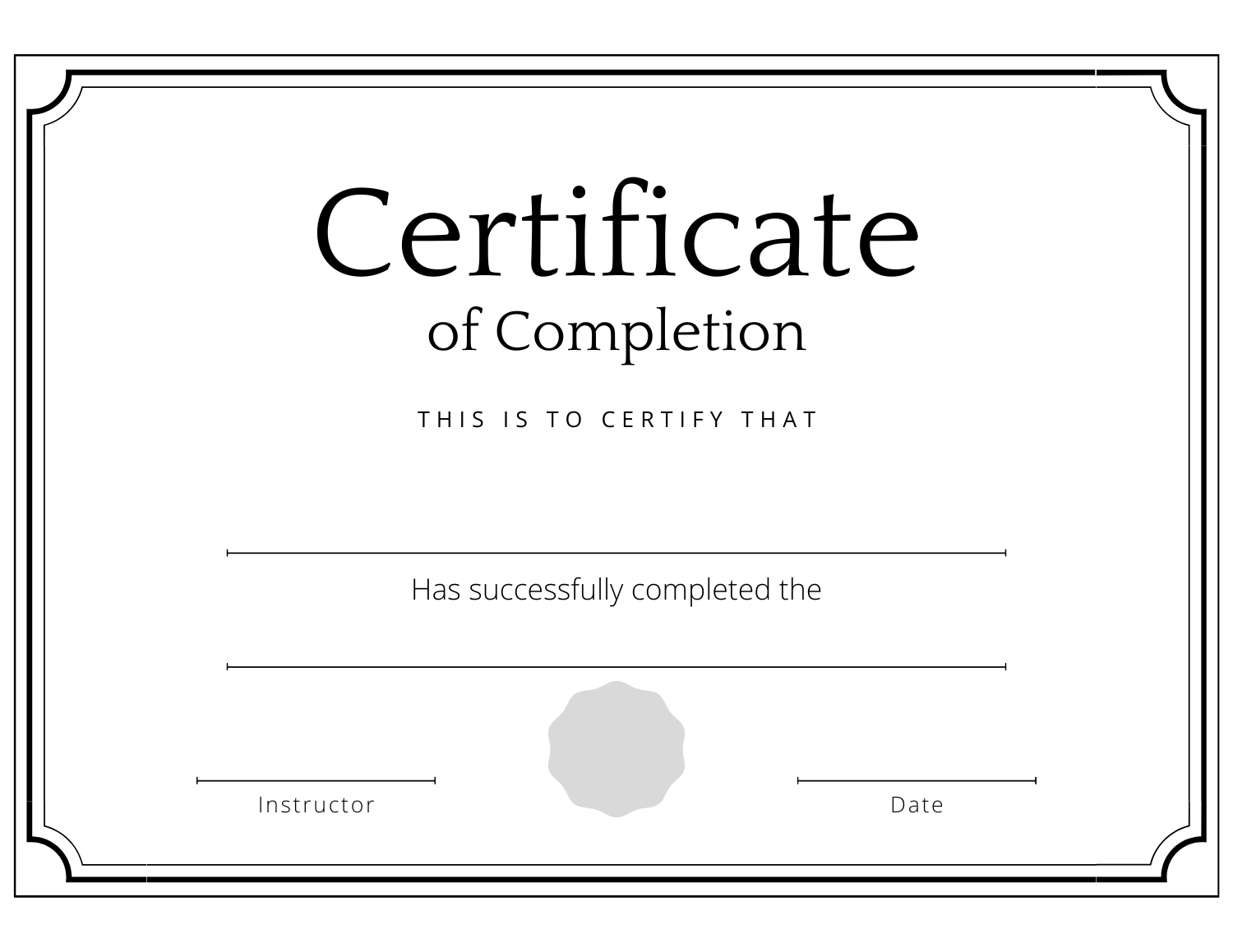 Free Sample Certificate of Project Templates